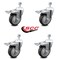 Service Caster 4 Inch Thermoplastic Rubber Swivel 10mm Stem Caster Set Total Lock Brake SCC SCC-TSTTL20S414-TPRB-M1015-4 - alternate 5